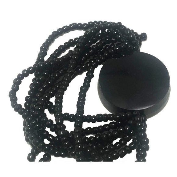 Chunky Handmade Abalone Disc Multi Strand Boho Stretch Bracelet Pony Beads - Picture 3 of 3